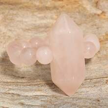 1PC Natural Crystal Chakra Double Point Tower Beaded Stretch Rings, Multiple Types Polished Healing Spiritual Meditation Crystal Jewelry Gift - Double-pointed Bead Ring - View 15