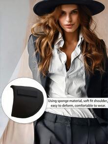 1 Pair Invisible Self‑Adhesive Silicone Shoulder Enhancer Pads Soft Thick Anti‑Slip Washable Reusable Unisex Multi‑Color For Sloped Narrow Shoulders Build Right‑Angle Shoulders Fit For Suits Dresses Shirts Blazers - Multicolor - View 8