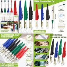 8pcs 30mm Long Nib Marker, Long Head Deep Hole Marker Pens, Waterproof Construction Markers Marking Tool, Multi-Purpose Deep Reach Pen Makes For Metal, Carpenter, Woodworking, 4 Colors - 8pcs30mm - View 1