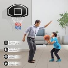 Wall Mount Basketball Hoop, 28.5¡¯¡¯ X 18¡¯¡¯ Large Backboard With 17¡¯¡¯ Rim, Shatter-Proof Backboard - Default Title - View 3