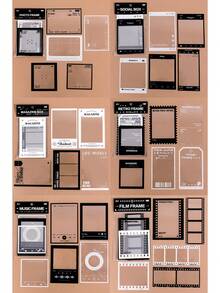 1 Pack 15pcs Vintage Movie Music Photo Frame PET Stickers, DIY Scrapbook Decoration - Multiple Styles - View 10