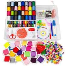 150 Colors 100 Colors 80 Colors 32 Colors + 36 Colors DIY Set, Includes Various Letter Beads, Round Beads, Faux Pearls, Various Tools, Cross Stitch Thread Box, 3-Layer Embroidery Thread Set, Winding Board, Embroidery Needle Box, Portable Storage - Multicolor - View 11