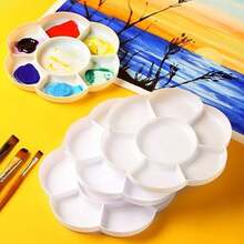 1pc Plum Blossom Double-Cover Palette, Gouache Plum Blossom Mixing Dish, Painting Palette, Art Hand-Drawn Graffiti Paint Box, Gouache Watercolor Chinese Painting Plum Blossom Mixing Dish - Palette - View 6