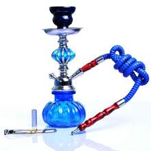 Arabic Hookah Factory, Single-Tube Hookah With Small Glass Container - Black - View 3