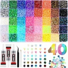DIY 全水晶藝術裝飾套件，手工配件組，多款動物與圖案設計用品，適用於繪畫、包包、帽子、隨行杯、鞋子與家居裝飾製作 - 彩色 - 查看 2