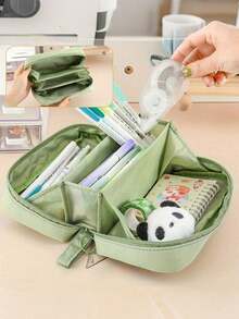 [Custom Name/Text] Pen Bag, Stationery Bag, Pencil Case, Large Capacity Pencil Case, Handheld Pencil Case, Stationery Case, Cosmetic, Portable Gift, For Office - Multicolor - View 9
