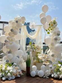 White Balloons 135 Pcs Different Sizes 36 18 12 10 5 Inch Latex Balloons Matte Arch Kit Garland For Birthday Graduation Baby Shower Anniversary Wedding Party Decorations - 白色 - 查看 5