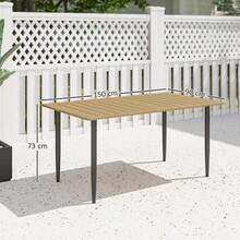 150x90cm Garden Table, Weather-Resistant Balcony Table Made Of Steel, With Umbrella Hole, Brown Color. - 棕色 - 查看 7