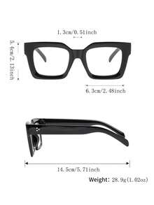 1 Pair Men's Plastic Square Minimalist Rivet Glasses, Personalized American College Style Casual Versatile Lightweight Elegant High-End Fashion Eyewear, Suitable For College Lectures, Graduation Defense, Workplace Training - Clear - View 10