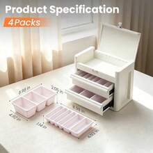 4 PCS Tool Box Organizer Tray For Member's Mark 2-Drawer Mini Tool Box, ABS Plastic Drawer Insert For Tool Box, Home Toolbox Organization For Daily Use Box NOT Included - As Pic - View 4