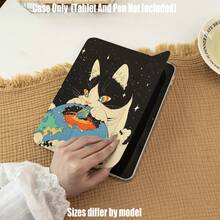 Cat Starry Sky Pattern Tablet Protective Case, Tri-Fold High-Transparency Acrylic With Pen Slot Protective Case. Tablet Protective Case Features: Tri-Fold Stand Design, Smart Sleep/Wake, Full-Body Protection, Skin-Friendly Edge Material, Air Cushion Shockproof Edge, Multi-Angle Stand, Built-In Pen Slot, Precise Cutouts, Lightweight And Portable. - Multicolor - View 5