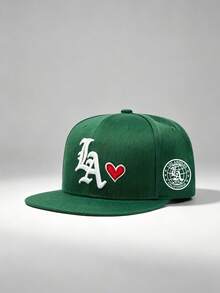 1 buah Topi Baseball Hip Hop Unisex dengan Bordir Huruf "LA", Dapat Diatur Ukurannya, Cocok untuk Olahraga Luar Ruangan, Mendaki, dan Pemakaian Sehari-hari Kasual - LA Earth Heart Flat Eaves - View 13