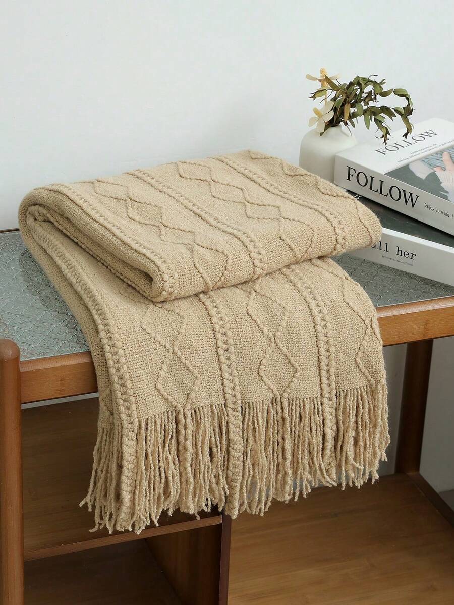 Bubble Sofa Blanket INS Style Fuzzy Blanket Office Nap Blanket Air Conditioner Cover Blanket B&B Decor Bed Throw Bed Runner - Khaki - View 1