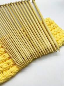 35cm Natural Bamboo Single Point Knitting Needles, 2pcs/Pack, 12 Sizes Available, Smooth & Lightweight Knitting Tool, Suitable For Home DIY And Women Knitting Enthusiasts, For Scarf, Sweater Hand Knitting - 35cm Bamboo White Double-pointed Knitting Needle - View 6