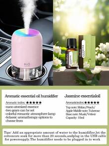 1件 180ml 臥室加濕器，2種工作模式，彩色夜燈，靜音噴霧，家用電動空氣清新機，小型香薰燈，精油擴香機，兼容精油。黑色、白色和粉色可選，適合房間裝飾、汽車、辦公室、客廳、桌面使用，是送給女性的理想禮物。這款USB供電空氣清新機（需插電使用）提供空氣加濕與滋潤，為您創造舒適環境。 - 彩色 - 查看 29