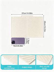 1pc Silicone Dish Drying Mat - Foldable Heat-Resistant Multifunctional Kitchen Drainer Mat, Suitable For Tableware And Utensils - Grey - View 19