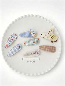 Juego de 2 piezas de lindos clips para el cabello BB, suaves con el cabello, adorables pequeños clips, clips para el cabello de niña, accesorios para el cabello de uso diario. - Multicolor - Ver 2