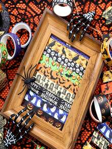 1 Set Halloween Theme Washi Tape, Suitable For DIY Crafts, Gift Wrapping, Scrapbooking, Photo Albums And More, Also A Great Back To School Gift - A - View 6