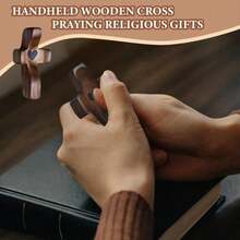 Christian Wooden Cross Set 3/6/10/20 Pcs – Handheld Prayer Cross My Heart, Encouragement Gift To Relieve Anxiety, Inspirational Easter Day Gift For Faith - Brown - View 7