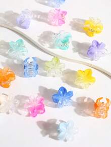 15/20/30pcs Mini Flower Shaped Hair Claw Clips, Colorful Small Hair Clips For Braiding, Loose Hair And Bangs - Multicolor - View 4