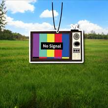 Retro Vintage TV "No Signal" Color Bar Hanging Car Air Freshener - A - View 7