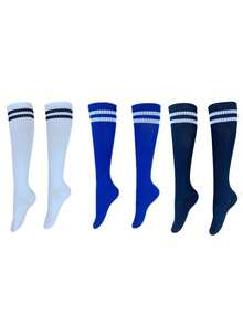 3 Pairs Kids Knee-High Soccer Socks, Long Sports Socks, Suitable For 3-8 Years Old Children Daily School Wear, Back To School, First Day Of School - Multicolor - View 13