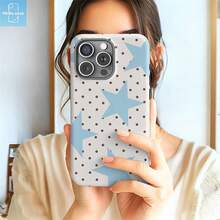 HoBa case 1pc Polka Dot Color Block 2-In-1 Soft Film Full Coverage Hard Phone Case, Compatible With Galaxy A23/A24/A25/A32/33/S25, Compatible With Apple 7/8/11/12/13/14/14Plus/15/15Plus/16/16Plus/7/8Plus/17/17Pro, Korean Style Fashionable & Fun Phone Case, Elegant Design Unisex, Ideal Gift For Girlfriend On Easter, Spring, Birthday - Mixed Color 1 - View 4