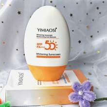 SPF50 PA+++ 美白防晒保湿不油腻面部防晒乳液，防止皮肤变黑和晒伤，防晒霜 - 黃白色 - 查看 10