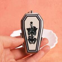 Cabin puff 1pc Coffin-Shaped Mini Ashtray With Flip Lid, Gothic Style, Portable For Outdoor, Car And Other Scenes, Smoking Accessory Gift - One Size Fits All - View 14