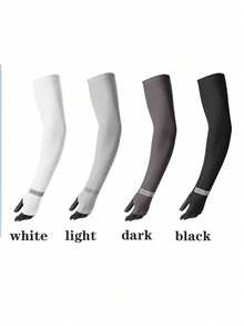 Summer Unisex Ice Pattern Silk Arm Sleeves - Reflective Stripes/Loose Breathable Design/Cool Lightweight Comfortable/Suitable For Outdoor, Driving, Cycling, Running, Hiking, Comes With Storage Bag, Easy To Protect And Reuse - A - View 8