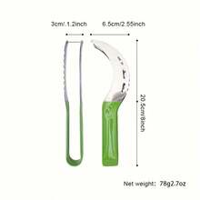 Watermelon Slicer Fruit Divider Multifunctional Melon Cutter Convenient Large Fruit And Vegetable Slicer Easy Cut Stainless Steel Watermelon Slicer Watermelon Cube Slicer Watermelon Fruit Divider Watermelon Ball Scoop Tool Summer Melon Eating Tool - Multicolor - View 5