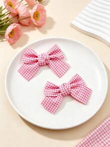 2 piezas Pasador de lazo a cuadros lindo, accesorios diarios multicolor - Multicolor - Ver 10