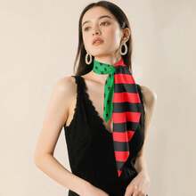 Head Scarf For Women's Hair Fashion Silk Scarf Square Satin Headscarf Bandana - Dominican Republic Flag 02 - View 3