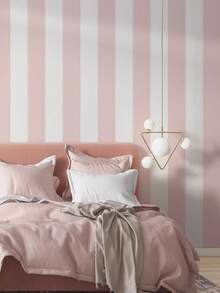 1 Roll Easy-Apply Pink Stripe Wall Decal - Self-Adhesive, Moisture-Resistant Vinyl Wallpaper For Kitchen, Bathroom, Bedroom & More - Peel & Stick, Easy Clean, Matte Finish - Available In 10 Sizes - Multicolored Striped Wallpaper - View 7