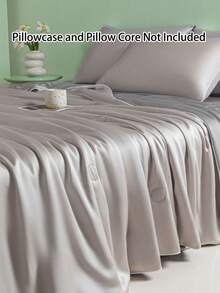 1pc Smooth Luxury Quilt, Suitable For All Seasons, Thin, Washable, Durable Comforter - Light Grey - View 4