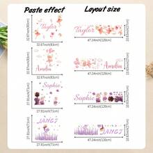 Customized Flower Girl Cartoon Wall Sticker, Personalized Text Wall Sticker, Customized Name Self-Adhesive Painting, Customizable Birthday Gift, Party - Style D - View 2