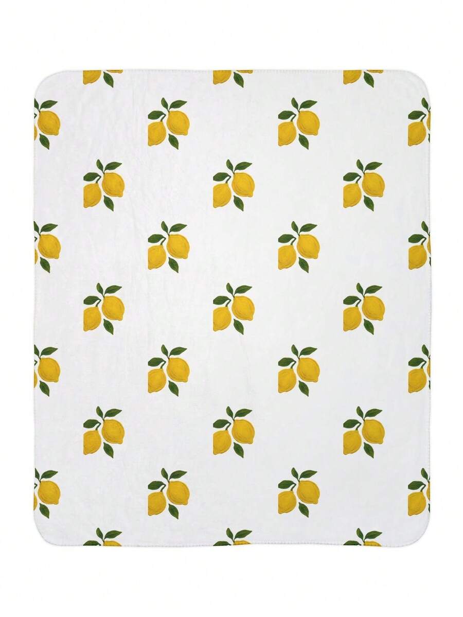 Lema1on Pattern Fce Sherpa Blanket Citrus Fruit Throw - 彩色 - 查看 1