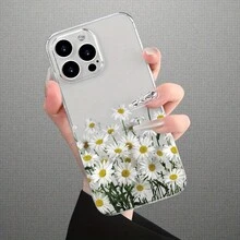 1 pieza Funda de teléfono transparente y suave con diseño simple y fresco de flor de margarita - Multicolor - Ver 5