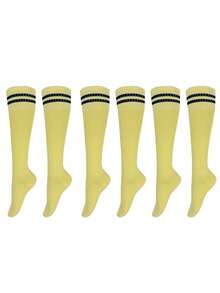 3 Pairs Kids Knee-High Soccer Socks, Long Sports Socks, Suitable For 3-8 Years Old Children Daily School Wear, Back To School, First Day Of School - Multicolor - View 12