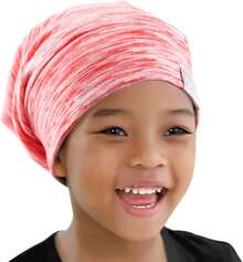 Gorro de dormir con forro de satén sedoso, ajustable, suave, para mujeres y niñas, 2 unidades (negro y gris oscuro) - XS Niños Rosa Caramelo - Ver 12