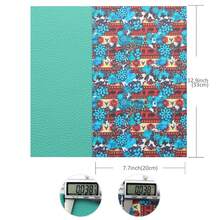 5Pcs/Set 7.87x12.99inch Geometry Faux Leather Set Cow Sunflower Striped Printed Synthetic Leather Fabric Sheets For DIY Earrings Hair Bows Crafts Projects - Default - View 3