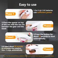Electric Can Opener, Compact, Battery Powered (Requires 2 AA Batteries, Not Included), ≤36V Operating Voltage, ABS Material - Multicolor - View 9