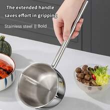 1pc Mini Butter Heater, Small Sauce Pot, Milk Heating Pot, Small Pot For Melting Chocolate And Candy, With Long Handle Suitable For All Stoves, Multi-Purpose Cooking, Stainless Steel Material - View 3