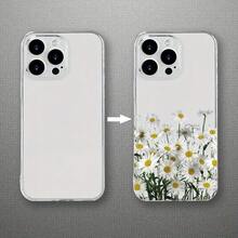 1 pieza Funda de teléfono transparente y suave con diseño simple y fresco de flor de margarita - Multicolor - Ver 4