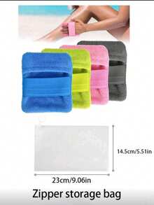 2/1pc Beach Sand Remover, Sand Storage Bag, Powder Bag Style Beach Sand Brush, Essential For Vacation And Camping (Talc-Free), Beach Supplies, Pool Float - Multicolor - View 4