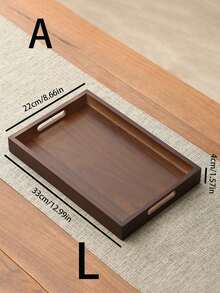 1pc Home Tea Tray For Water Cups, Tea Snacks, Cakes, Tea Set, Rectangular Large Size Fruit And Snack Storage, Suitable For Snacks, Dried Fruits, Fruits, Desserts, Tea Cups, Coffee Cups, Etc. Fashionable Decoration For Dining Table, Kitchen - Walnut - View 15