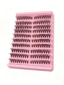 European & American Style Personalized Cluster False Eyelashes, Voluminous & Curled, 10 Rows Large Capacity DIY Segmented Eyelashes - 查看 4