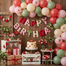 Bannière d'anniversaire thème pastèque en feutre 2D, design plat 2D avec effet 3D, convient pour la décoration de fête d'anniversaire, cadeau d'anniversaire, surprise d'anniversaire, décoration de chambre, fournitures artisanales - A - Voir 8