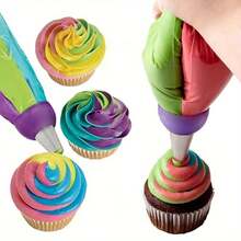 2/4/6pcs 3-Color Piping Nozzles, Multi-Purpose Plastic Cake Decorating Tips With Converter, Suitable For Piping Bags, Outdoor Kitchen Baking Tools - Multicolor - View 5