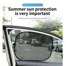2pcs Car Sunshade Set, Universal Foldable Car Sunshade, Full Protection For Front And Rear Seats, Side Windows And Rear Windshield, Suction Cup Installation Suitable For All Car Models, Foldable And Easy To Store, Suitable For Hot Weather And Outdoor Parking - Multiple Styles - View 8